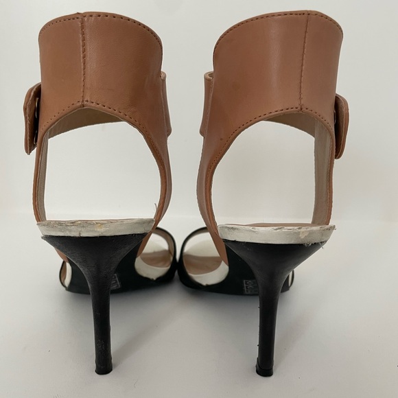 AUDREY BROOKE Tan/Black Ankle Strap Heels, Size 7 - Picture 3 of 5